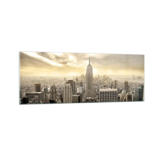 Glass picture - New York Woven in Grey - 140x50 cm