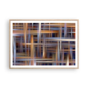 Poster in light oak frame - Light Woven - 100x70 cm