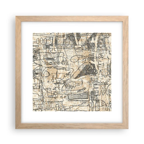 Poster in light oak frame - Waiting to Be Decoded - 30x30 cm