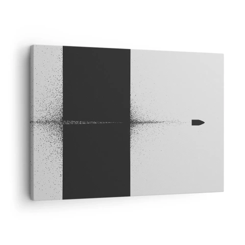 Canvas picture - A symbolic projectile in a minimalist, abstract style. - 70x50cm - Straight to the Point - Modern wall decoration for the living room and bedroom ARTTOR