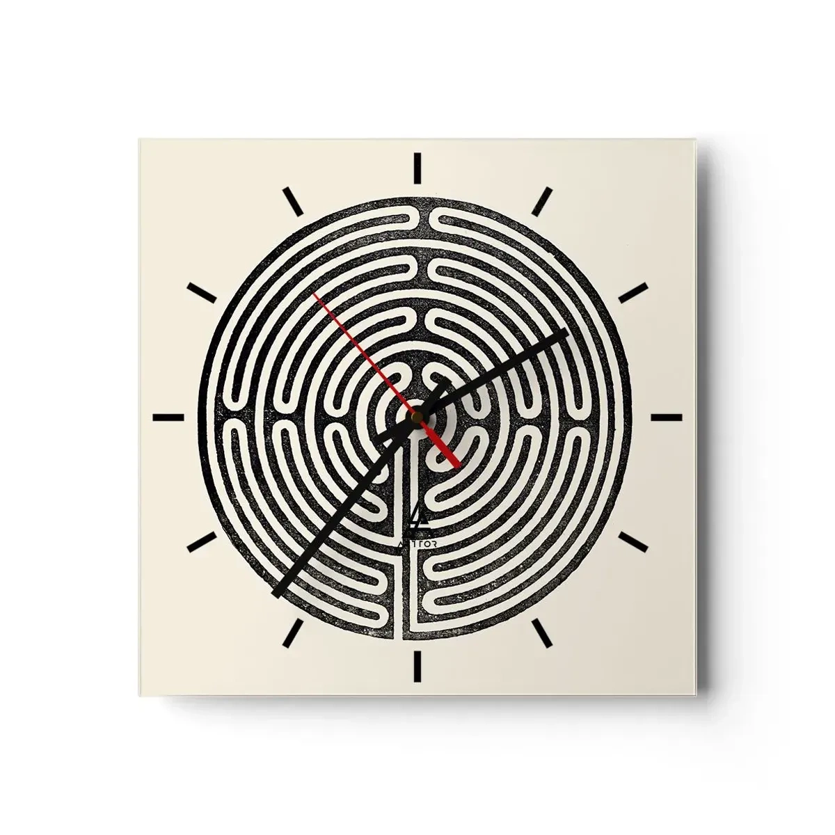 Wall clock - Clock on glass - Mysterious Order - 40x40 cm