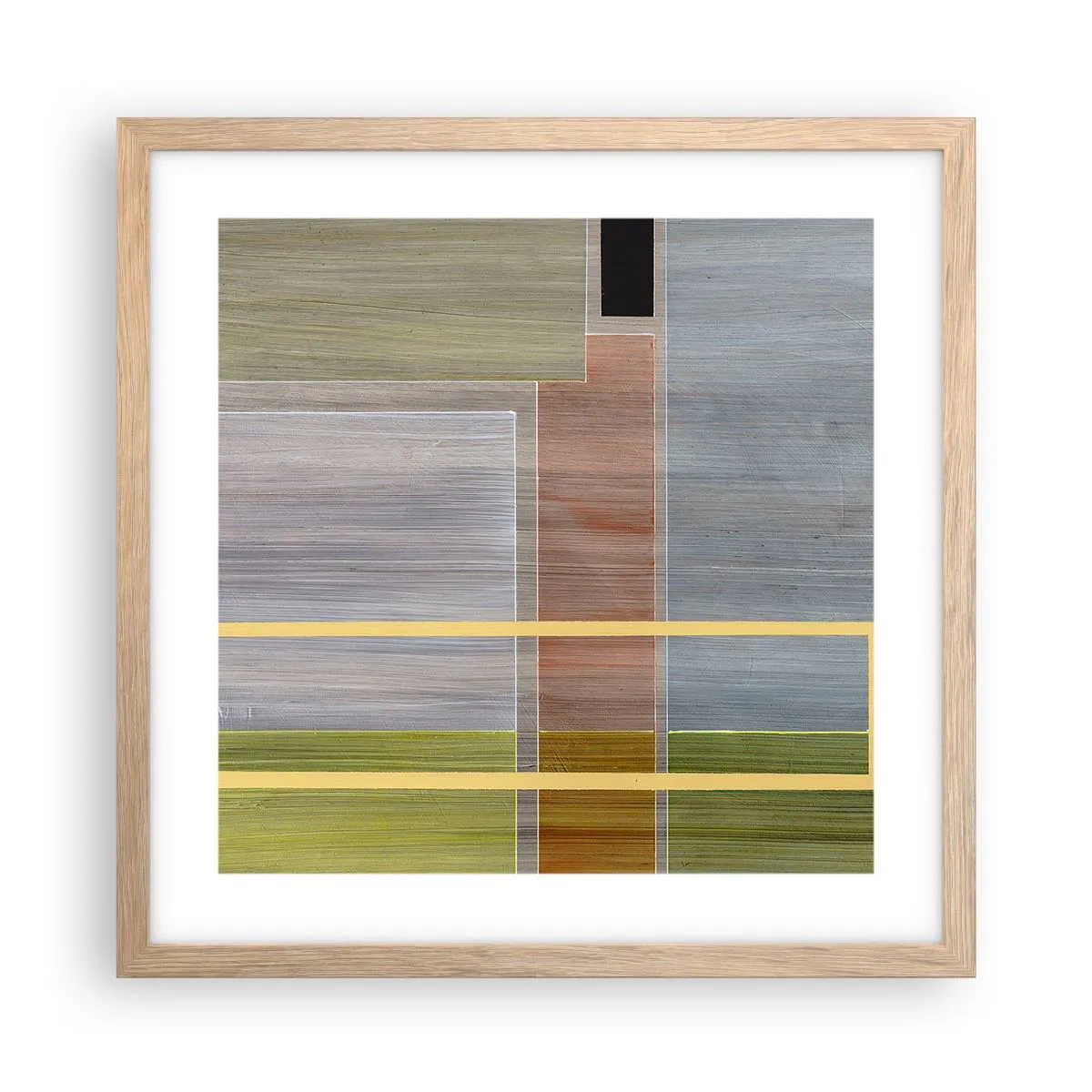 Poster in light oak frame - Straight and Calm - 40x40 cm