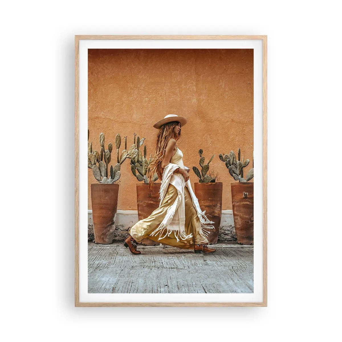 Poster in light oak frame - Hippie Style - 70x100 cm