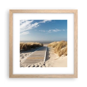 Poster in light oak frame - Behind a Dune, in the Hum of Trees - 30x30 cm