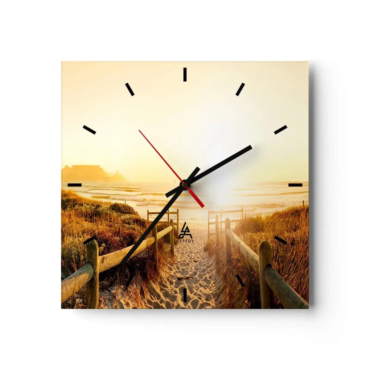 Wall clock - Clock on glass - Through the Dune, Towards the Sun - 30x30 cm