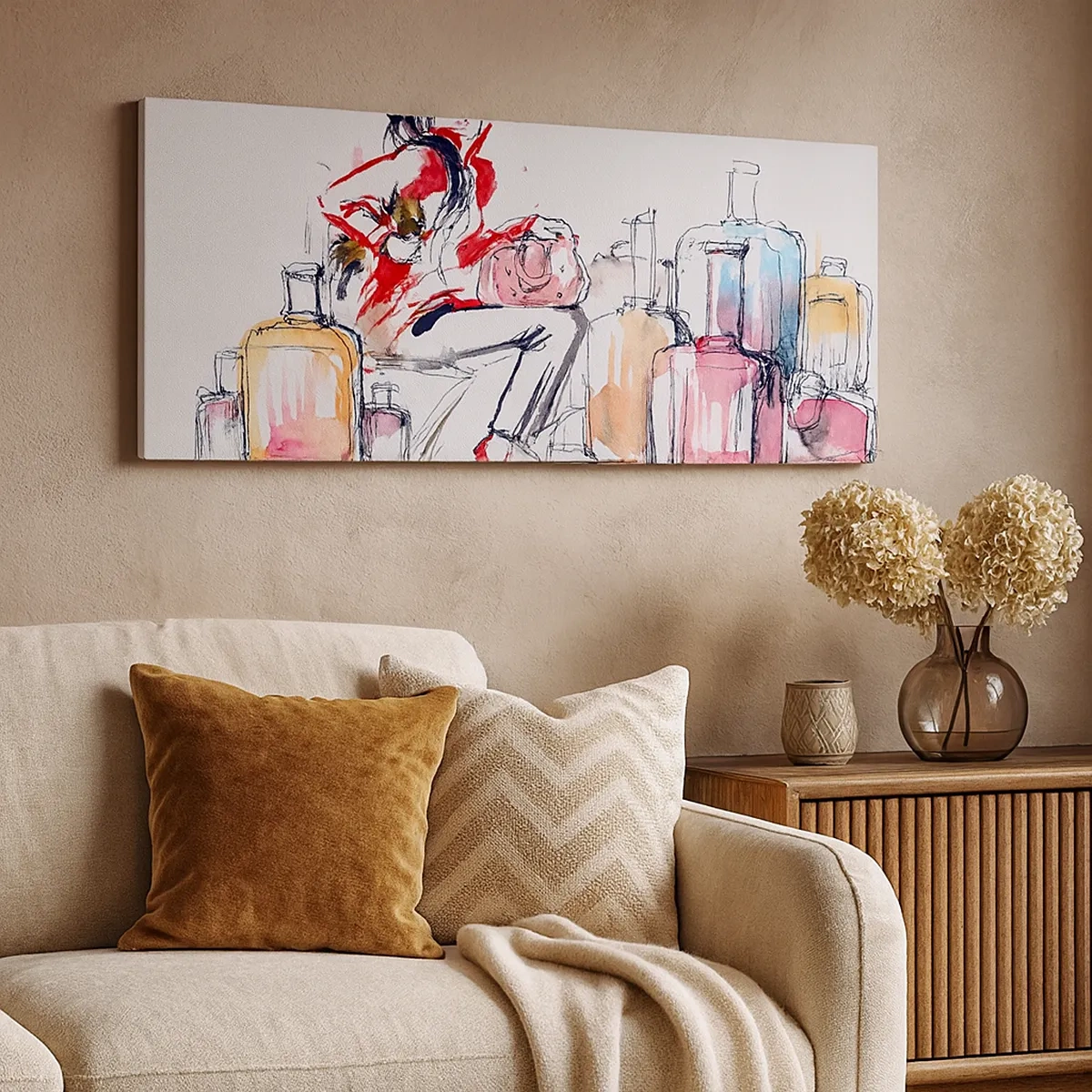 Canvas picture - Let's Sit down before Travel - 30x30 cm