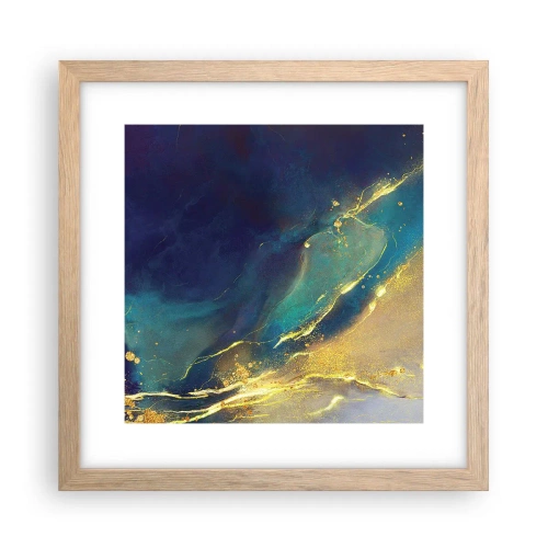 Poster in light oak frame - Golden Flood - 30x30 cm