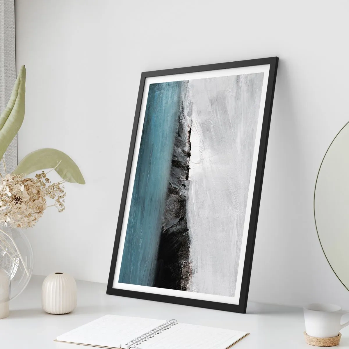 Poster in black frame - Water-Earth: Clash of Elements - 40x50 cm