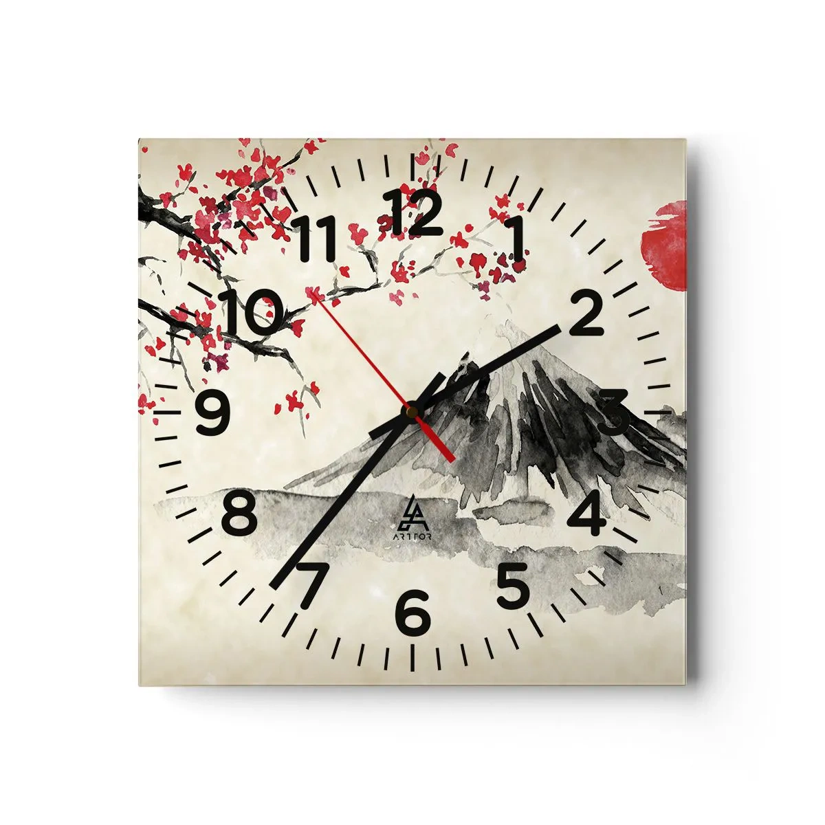 Wall clock - Clock on glass - Love Japan - 30x30 cm