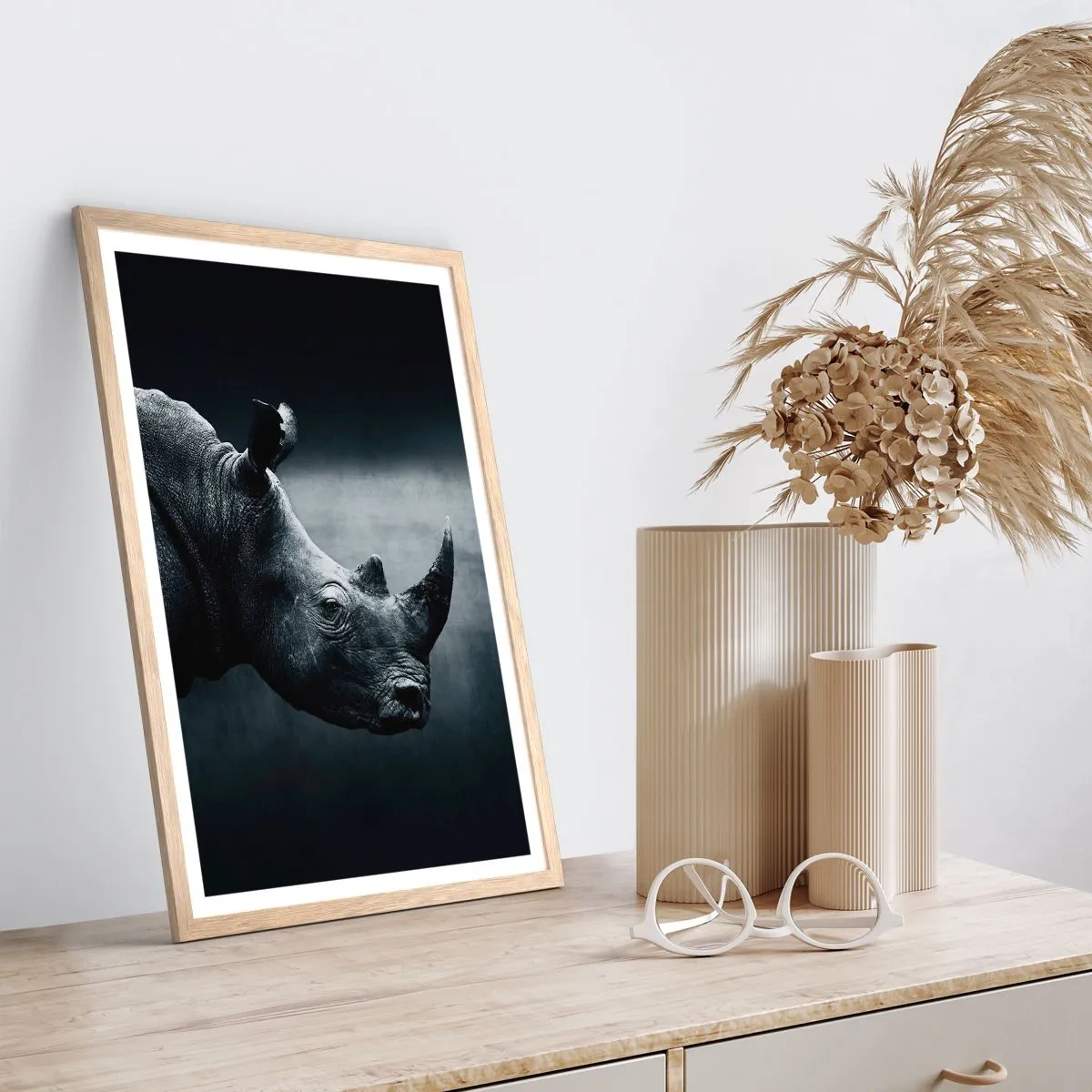 Poster in light oak frame - Right Profile - 50x70 cm