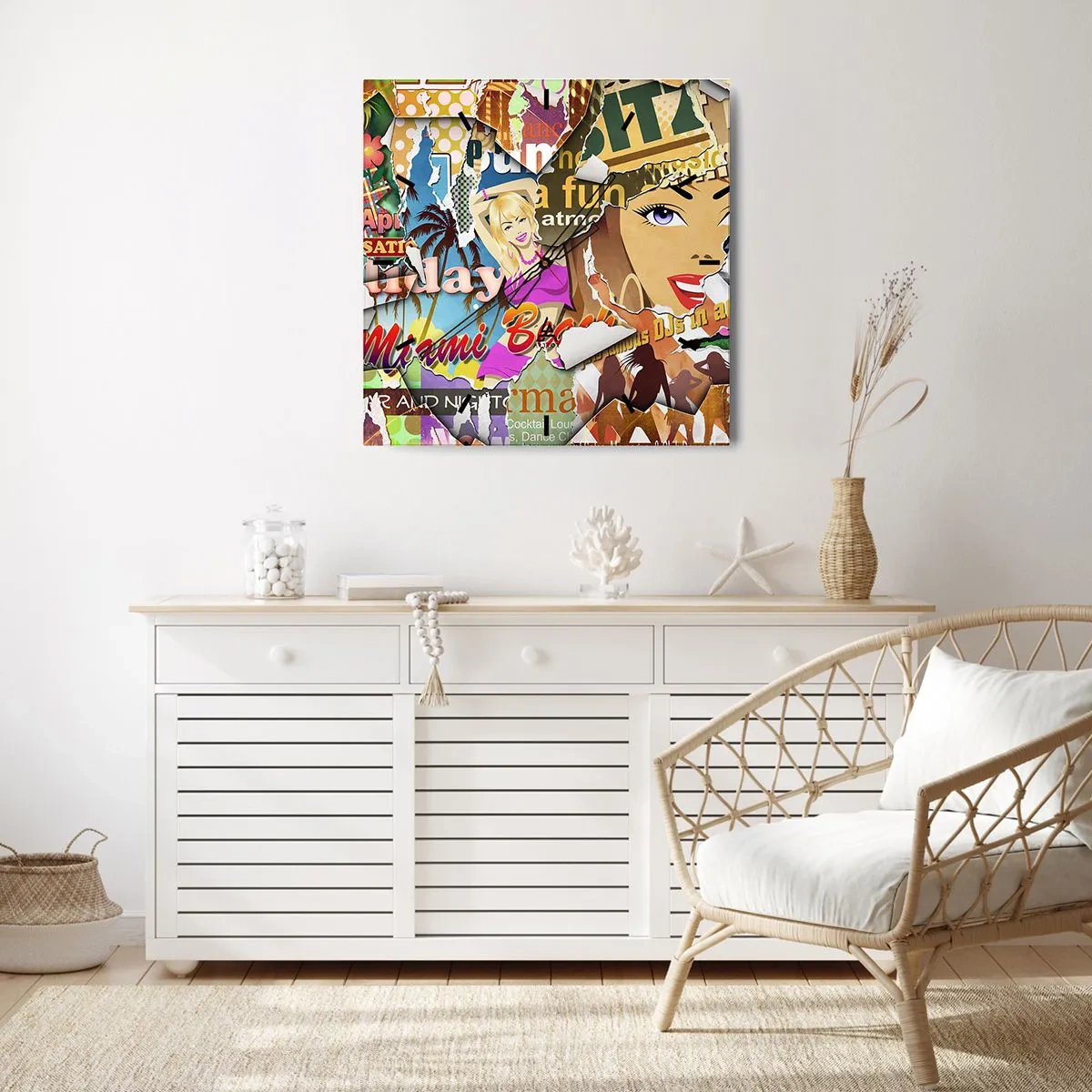 Wall clock - Clock on glass - Holiday Flashbacks - 40x40 cm