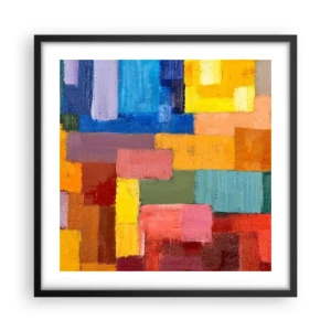Poster in black frame - Each Different, All Colourful - 50x50 cm