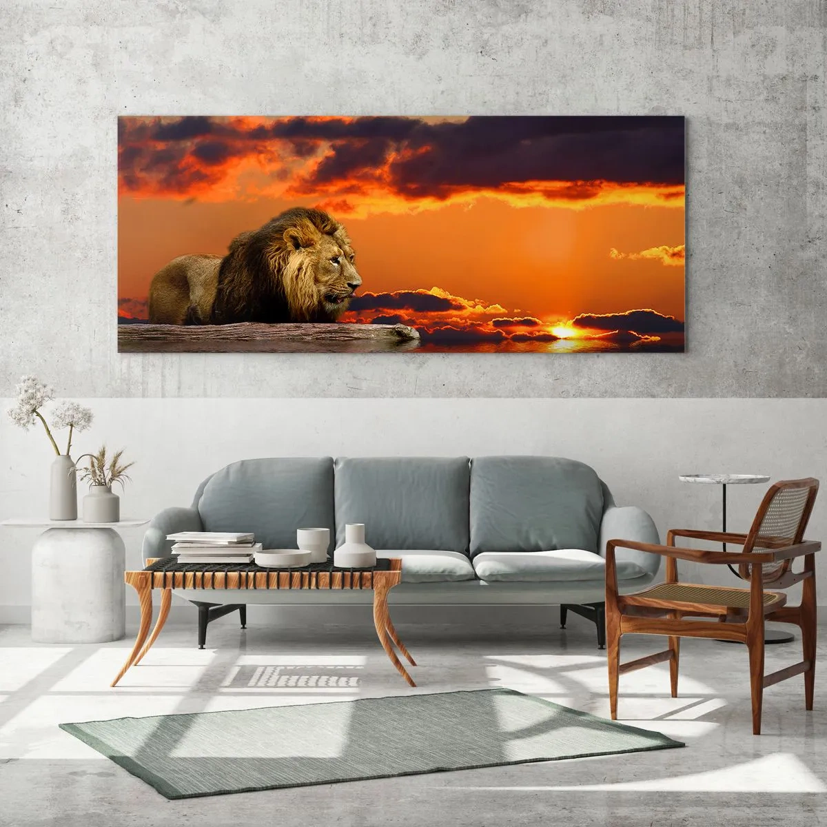 Glass picture - The King of Nature - 90x30 cm