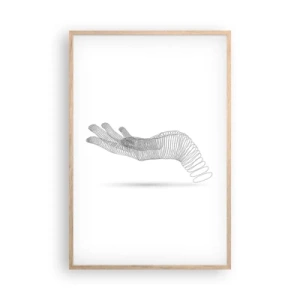 Poster in light oak frame - Springy Palm - 61x91 cm