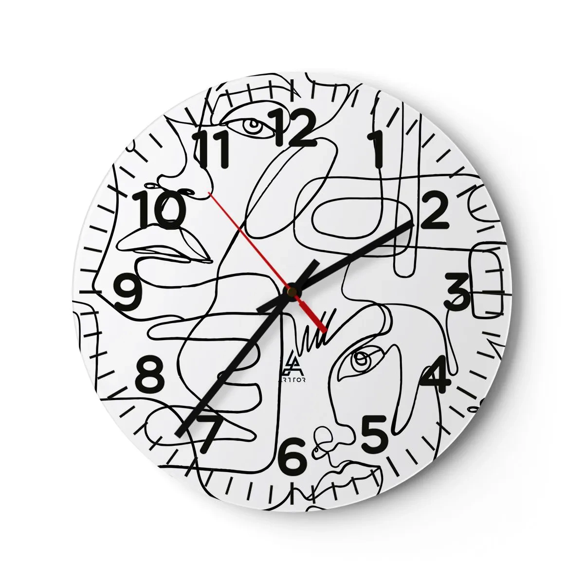 Wall clock - Clock on glass - Tangled up in Emotions - 40x40 cm