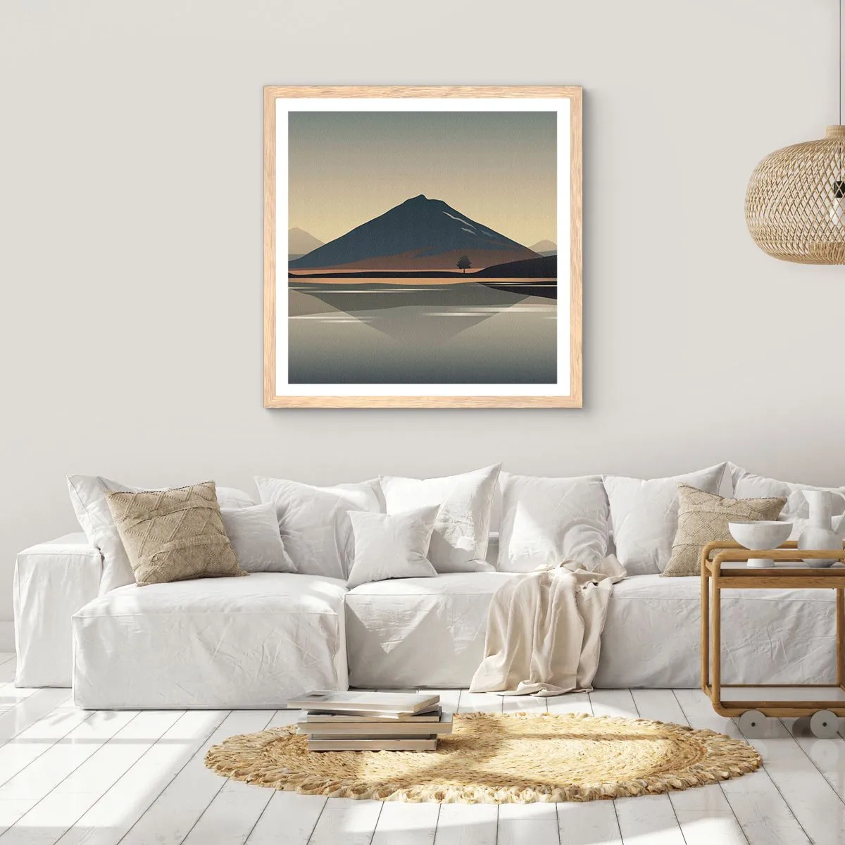 Poster in light oak frame - Mirror Image - 30x30 cm