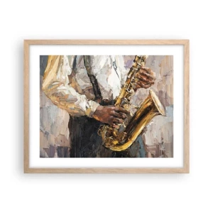 Poster in light oak frame - Time for a Solo - 50x40 cm