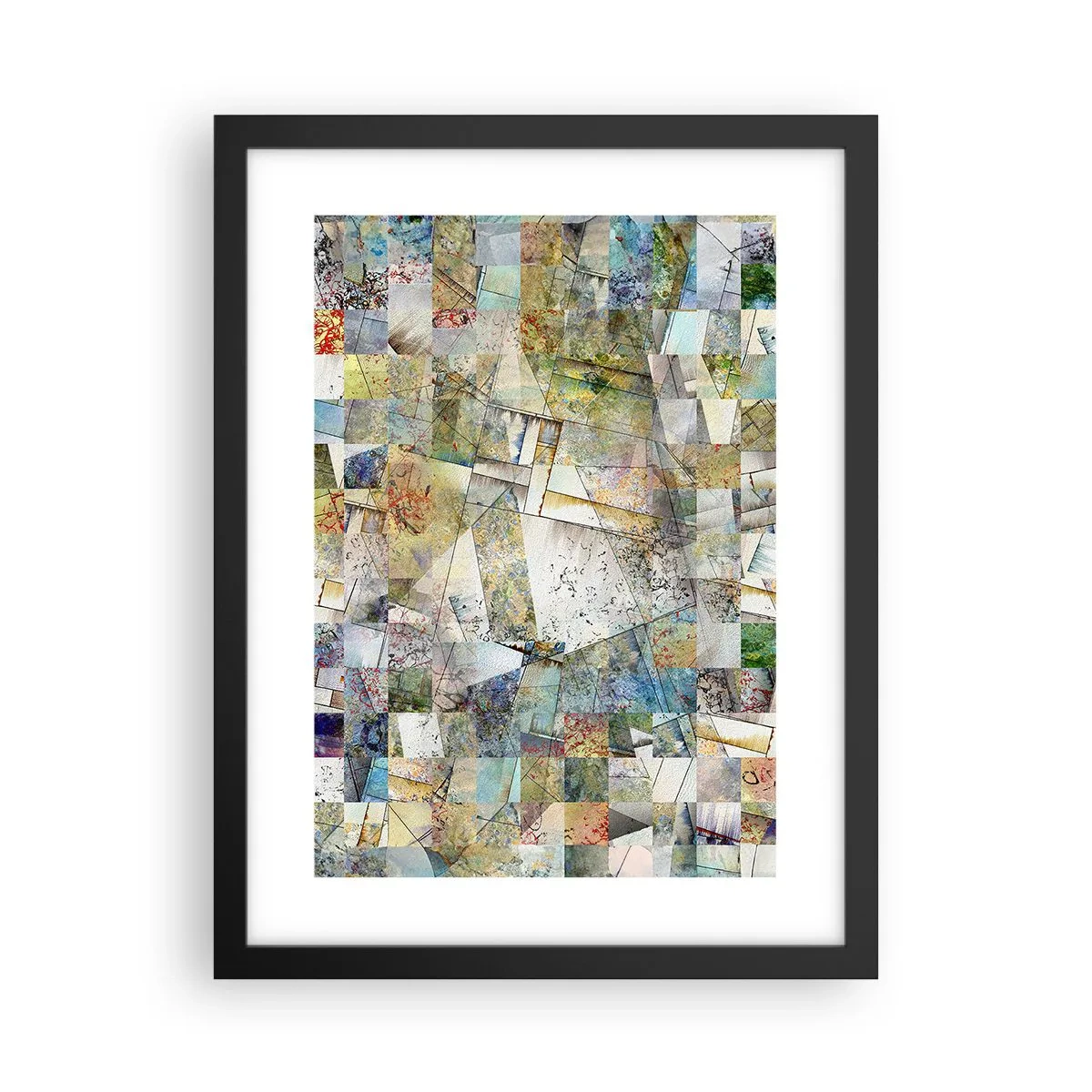 Poster in black frame - Geometric Reshuffling - 30x40 cm