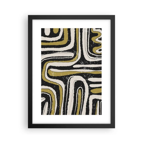 Poster in black frame - Compositions: Tracks and Alleys - 30x40 cm