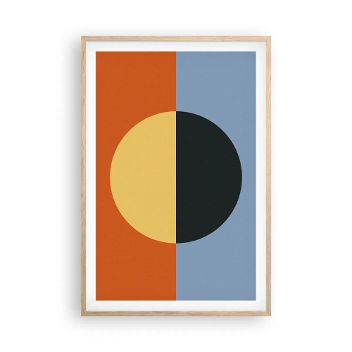 Poster in light oak frame - Composition of Warm and Cool - 61x91 cm