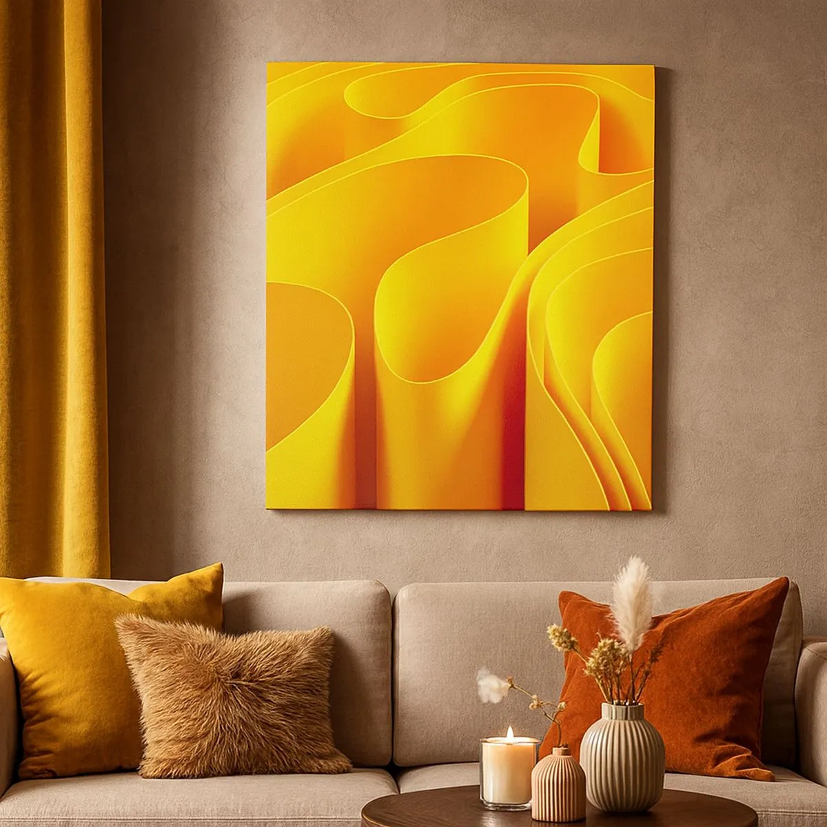 Canvas picture - Like Waves of the Sun - 30x30 cm