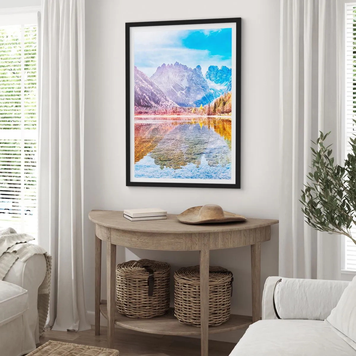 Poster in black frame - It's Autumn in the Mountains - 30x40 cm