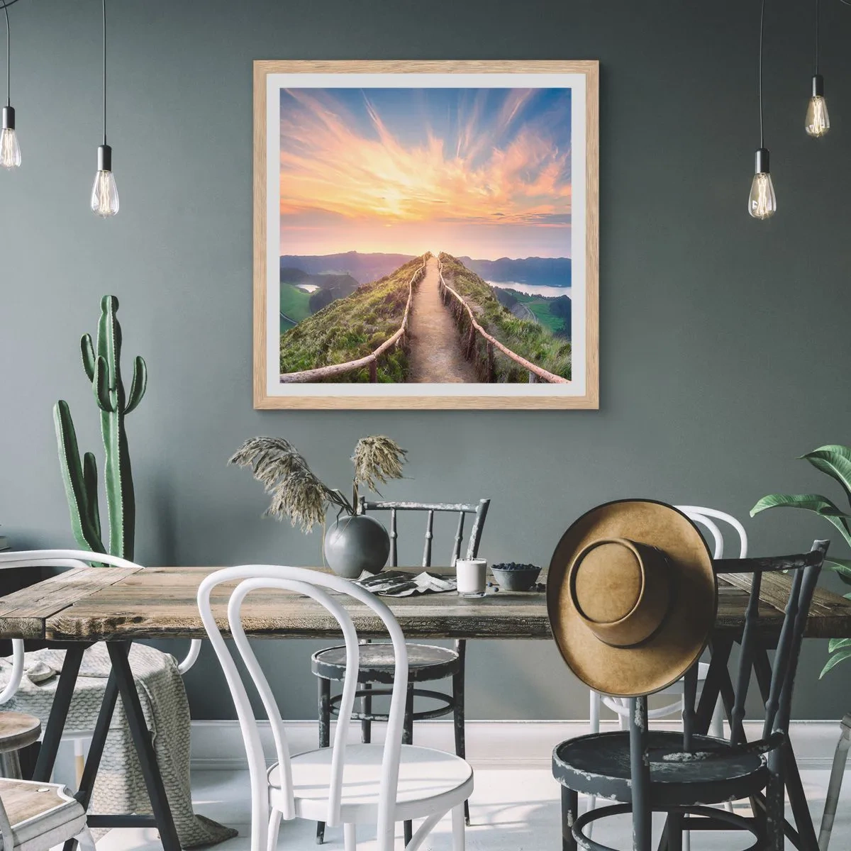 Poster in light oak frame - Close to Heaven - 60x60 cm