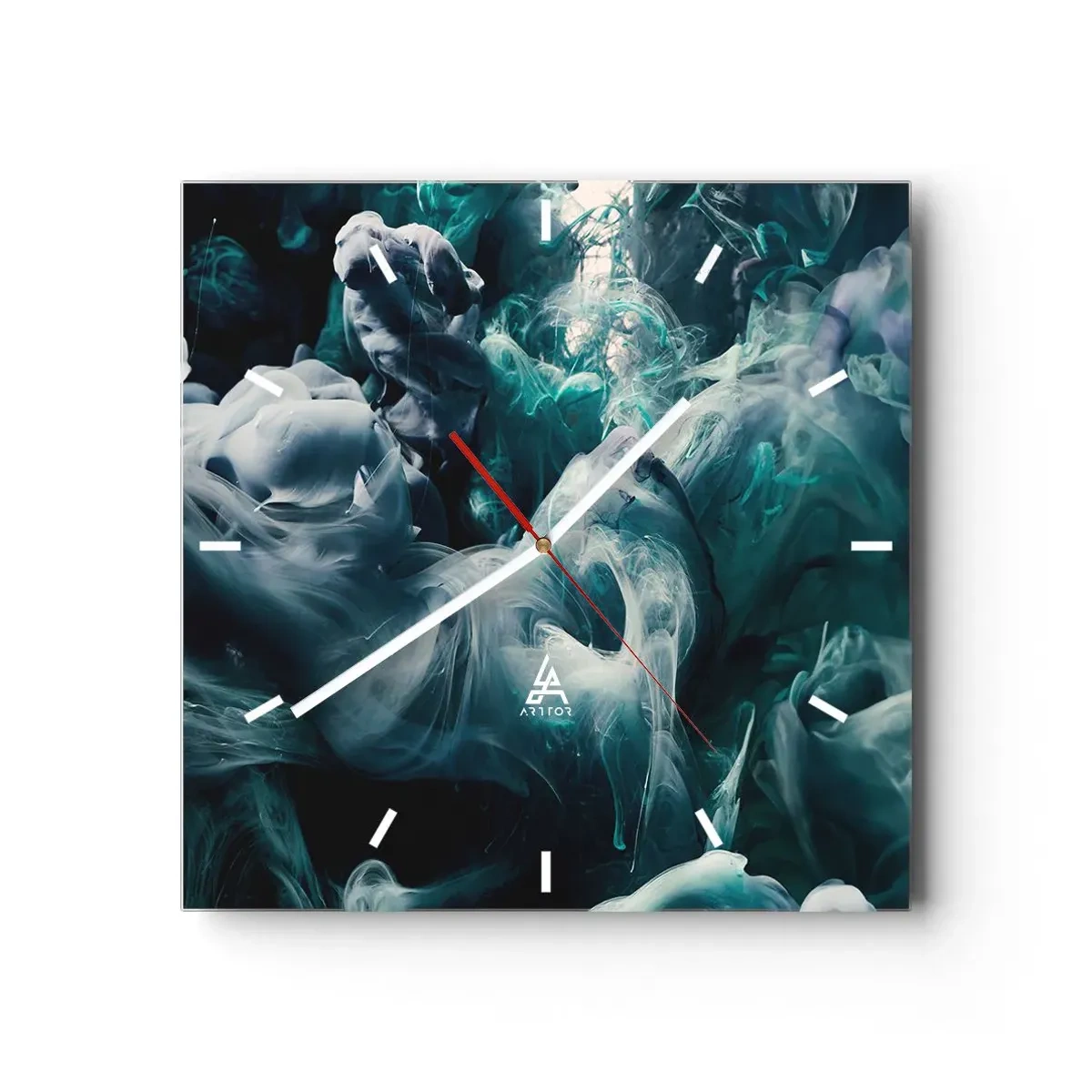 Wall clock - Clock on glass - Movement of Colour - 30x30 cm
