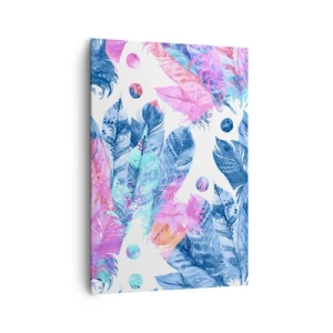 Canvas picture - Pink and Blue Plumes - 70x100 cm