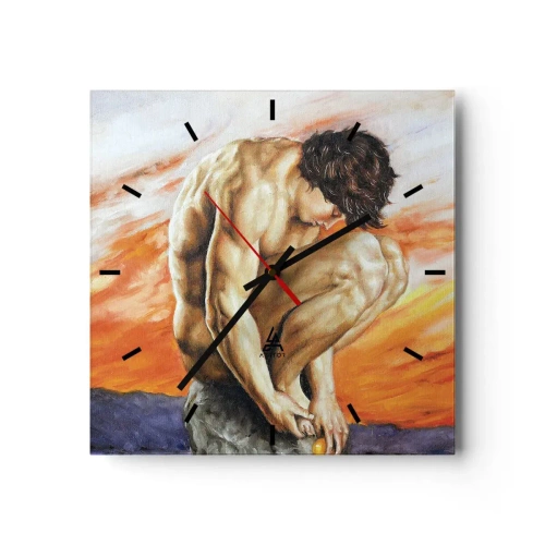 Wall clock - Clock on glass - Submerged in Himself - 30x30 cm