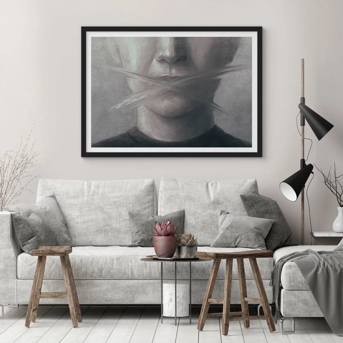 Poster in black frame - Not a Word - 100x70 cm