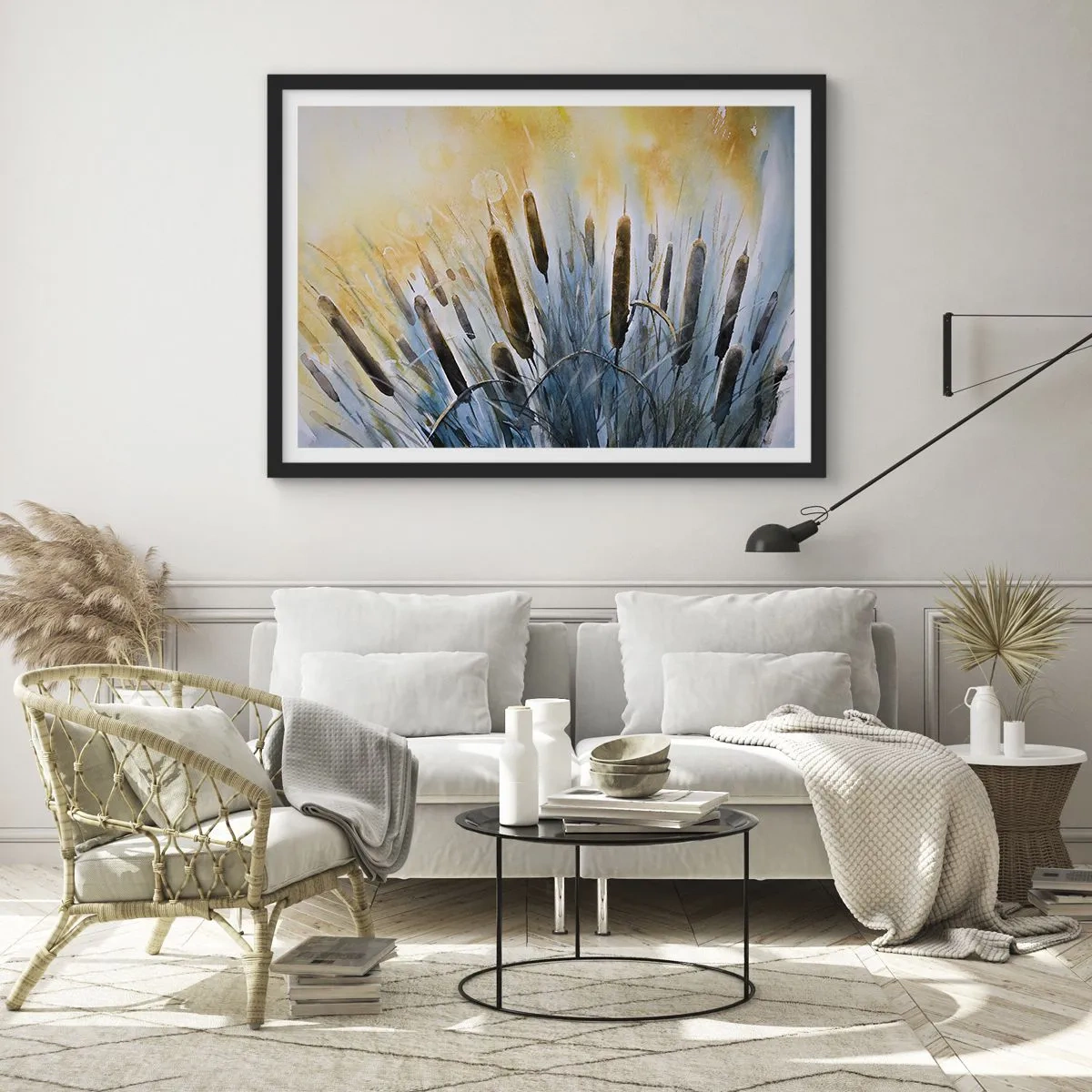 Poster in black frame - Coolness of Water, Heat of the Sun - 70x50 cm