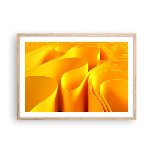 Poster in light oak frame - Like Waves of the Sun - 70x50 cm