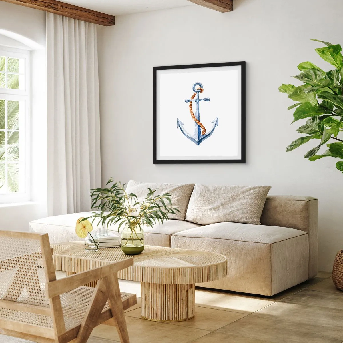 Poster in black frame - Ahoy Adventure! - 50x50 cm