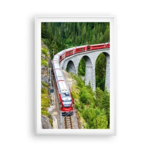 Poster in white frmae - Time for Mountin Views - 61x91 cm