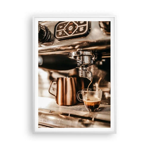 Poster in white frmae - Glow of a Coffee - 70x100 cm