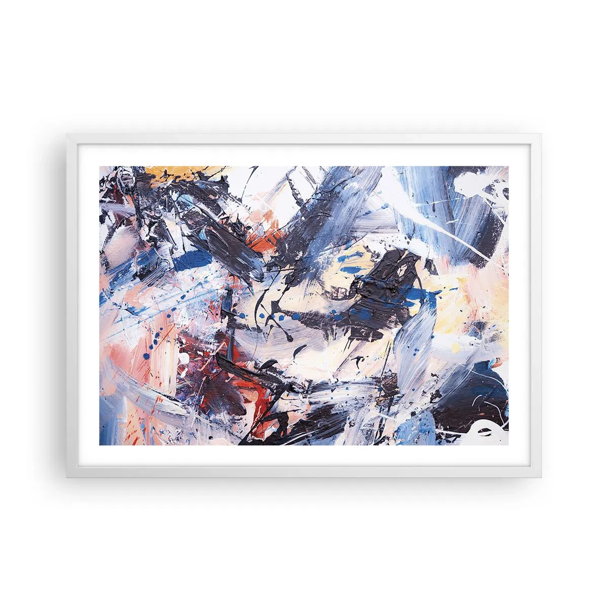 Poster in white frmae - Crazy Dance of Abstraction - 70x50 cm