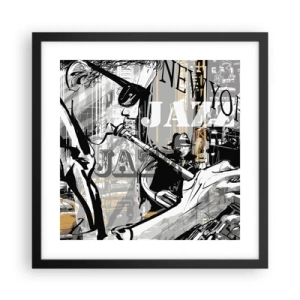 Poster in black frame - In the Rhythm of New York - 40x40 cm