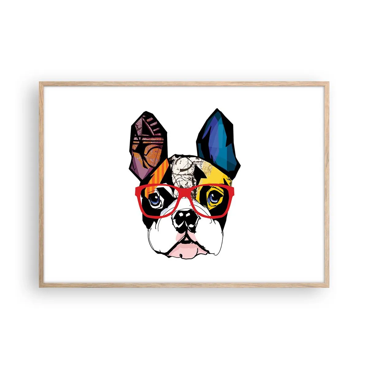 Poster in light oak frame - Intellectual - 100x70 cm