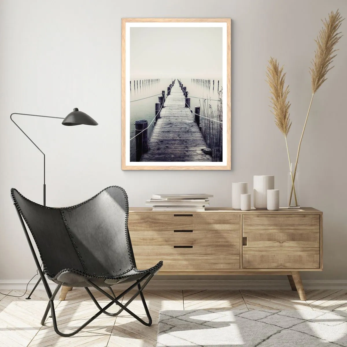 Poster in light oak frame - Immerse Yourself in Peace - 50x70 cm