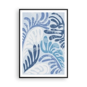 Poster in black frame - Blue Ferns - 70x100 cm