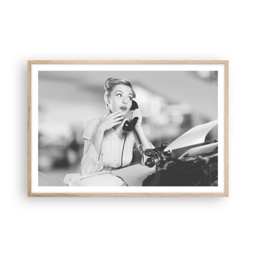 Poster in light oak frame - Hello, Here Come the 50-ies - 91x61 cm