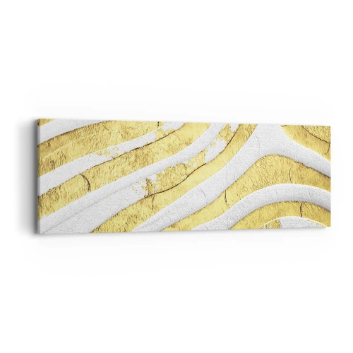 Canvas picture - Composition in White and Gold - 90x30 cm