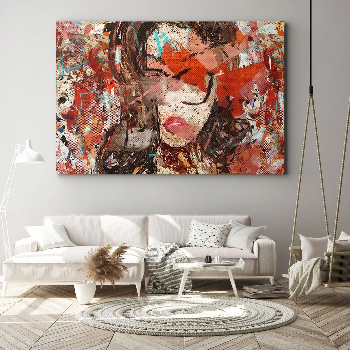 Canvas picture - Abstract portrait of a woman in intense colors - 70x50cm - No One Knows You Really - Modern wall decoration for the living room and bedroom ARTTOR