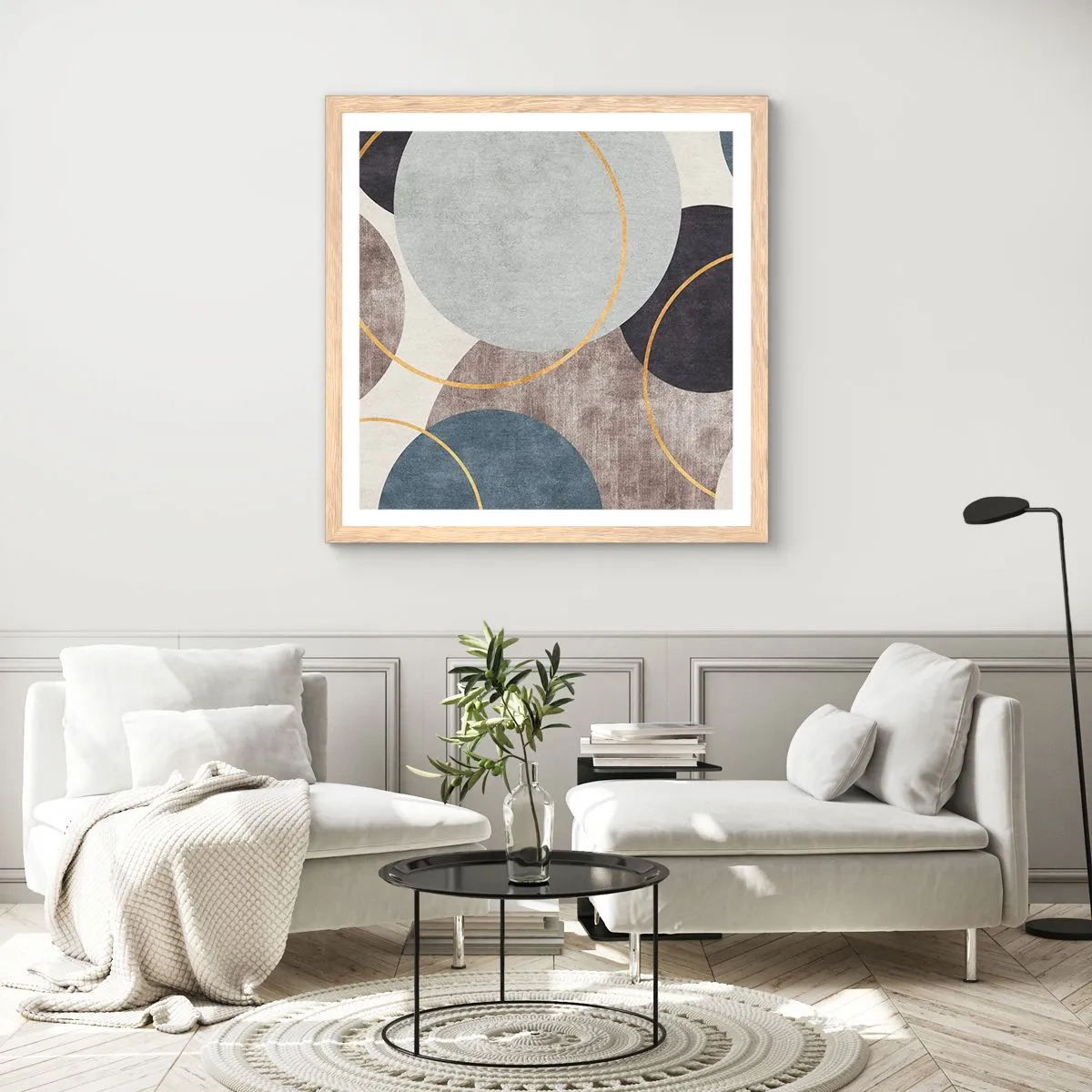 Poster in light oak frame - Wheel after Wheel - 40x40 cm