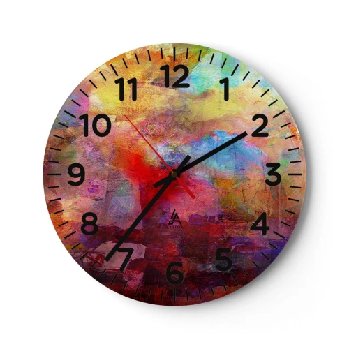 Wall clock - Clock on glass - Looking inside the Rainbow - 30x30 cm