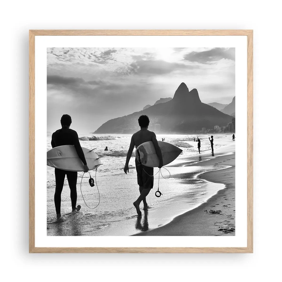 Poster in light oak frame - Samba for One Wave - 60x60 cm