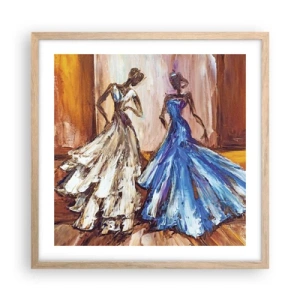 Poster in light oak frame - Charming Duo - 50x50 cm