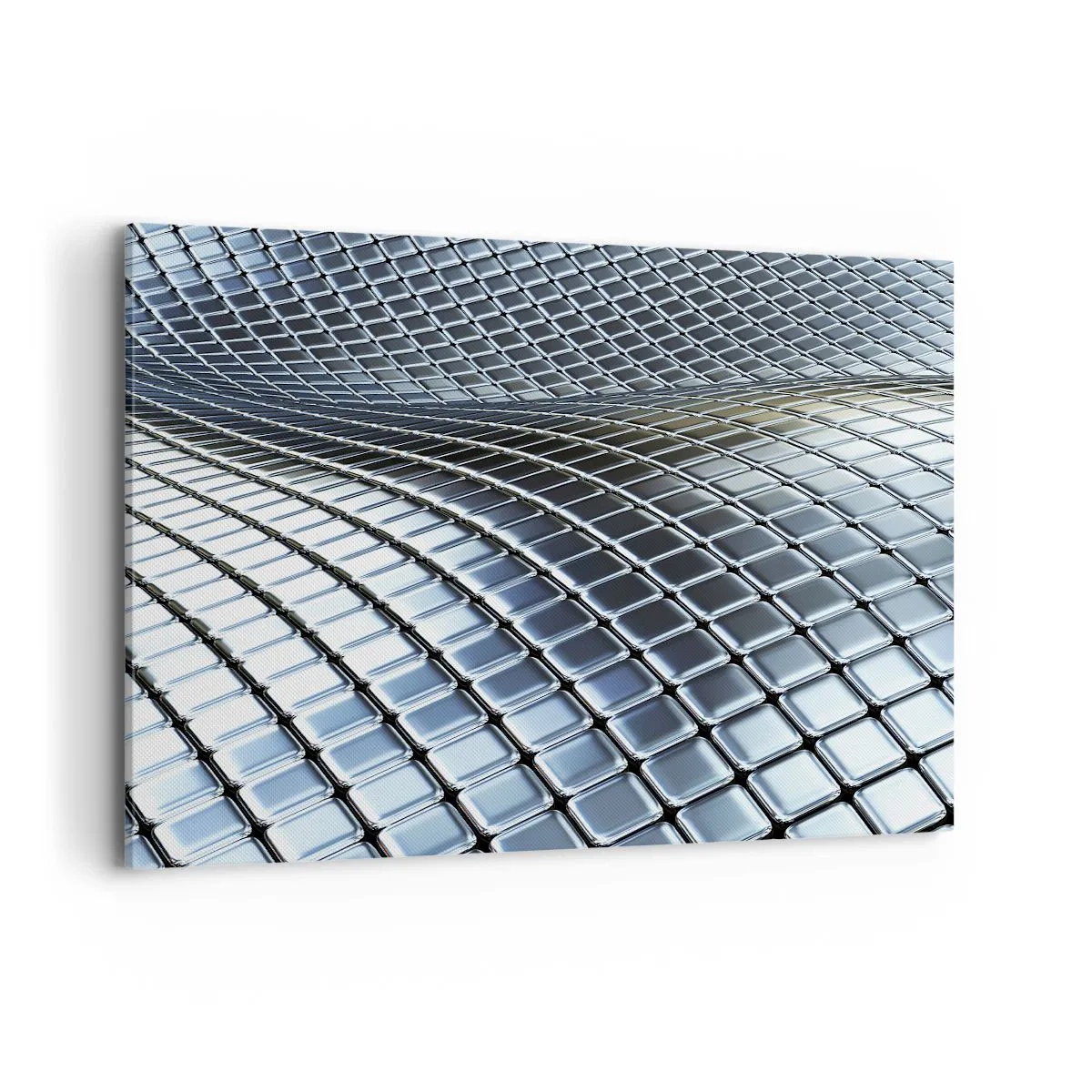 Canvas picture - Metallic Silver Wave - 120x80 cm