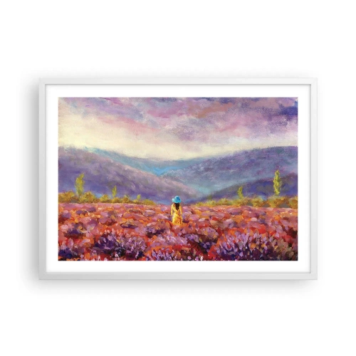 Poster in white frmae - In Lavendar World - 70x50 cm